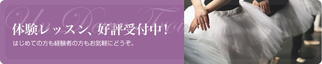 体験レッスン・見学好評受付中！はじめての方も経験者の方もお気軽にどうぞ。